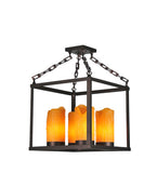 16"Sq Box 4 Lt Rustic Lodge Chandelier