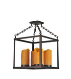 16"Sq Box 4 Lt Rustic Lodge Chandelier