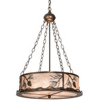 22"W Balsam Pine Rustic Lodge Inverted Pendant