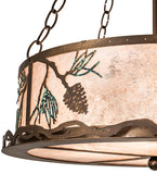 22"W Balsam Pine Rustic Lodge Inverted Pendant