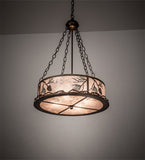 22"W Balsam Pine Rustic Lodge Inverted Pendant