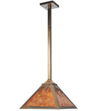 14"Sq Mountain Pine Rustic Lodge Ceiling Pendant