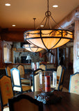 37"W Lone Pine Rustic Lodge Inverted Ceiling Pendant