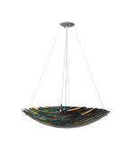 30"W Penna Di Pavone Fused Glass Contemporary Inverted Pendant