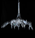 32"W Winter At Stillwater Crystal Rustic Chandelier