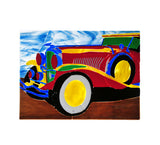 18"W X 13.75"H Metro Fusion Duesenberg Fused Glass Window