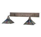 36"W Tiffany Hanging Head Dragonfly 2 Lt Swing Arm Wall Sconce
