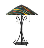 24"H Penna Di Pavone Fused Glass Table Lamp