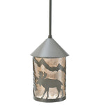 6"W Lone Moose Lantern Wildlife Mini Pendant