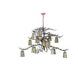 52"W Pine Branch Valley View 12 Lt Rustic Lodge Chandelier