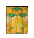20"W X 25"H Tiffany Ginko Arts & Crafts Stained Glass Window
