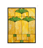 20"W X 25"H Tiffany Ginko Arts & Crafts Stained Glass Window