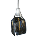 4"Sq Metro Fusion Cielo Di Notte Draped Fused Glass Modern Pendant