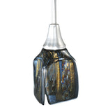 4"Sq Metro Fusion Cielo Di Notte Draped Fused Glass Modern Pendant