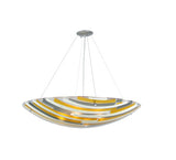 36"W Metro Fusion Sandblasted Fused Glass Modern Inverted Pendant