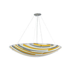 36"W Metro Fusion Sandblasted Fused Glass Modern Inverted Pendant