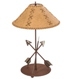 23"H Arrowhead Faux Leather Shade Table Lamp
