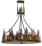 24"W Bear At Dusk Wildlife Inverted Pendant