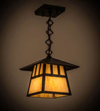 8"Sq Stillwater Double Bar Mission Outdoor Pendant