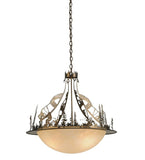 30"W Ski Lodge Inverted Pendant