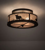 16"W Cowboy & Steer Southwest Wildlife Flushmount