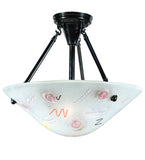 18"W Metro Fusion Super Nova Fused Glass Modern Semi-Flushmount