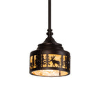 8"W Moose At Dusk Wildlife Mini Pendant