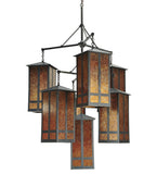 58"W Mission Church Street 7 Lt Arts & Crafts Chandelier