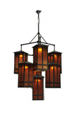 58"W Mission Church Street 7 Lt Arts & Crafts Chandelier