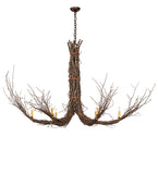 48"L Twigs 6 Lt Rustic Lodge Chandelier