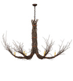 48"L Twigs 6 Lt Rustic Lodge Chandelier