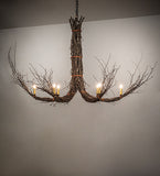 48"L Twigs 6 Lt Rustic Lodge Chandelier