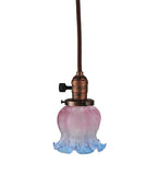 4.5"W Melon Flower Pink & Blue Victorian Mini Pendant