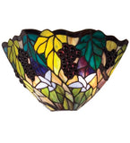 13"W Tiffany Spiral Grape Floral Wall Sconce