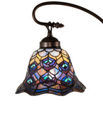 32"W Tiffany Peacock Feather 3 Lt Chandelier