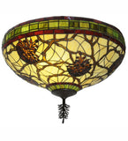 24"W Pinecone Dome Tiffany Rustic Lodge Flushmount