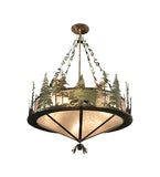 62"W Wildlife Rustic Lodge Inverted Pendant