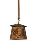 7"Sq Whispering Pines Rustic Lodge Mini Pendant