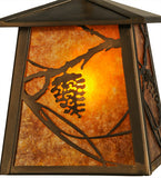 7"Sq Whispering Pines Rustic Lodge Mini Pendant