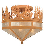 20"W Deer Through The Trees Rustic Lodge Flushmount