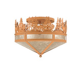 20"W Deer Through The Trees Rustic Lodge Flushmount