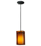 5"Sq Metro Amber Quadrato Modern Mini Pendant