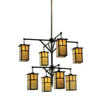 52"W Hyde Park T Mission 2 Tier Chandelier