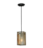 5"Sq Metro Cinnamon Swirl Quadrato Contemporary Pendant