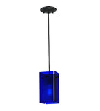 5"Sq Metro Blue Quadrato Contemporary Pendant