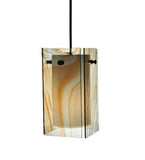 5"Sq Metro Cognac Swirl Quadrato Contemporary Pendant