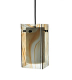 5"Sq Metro Cognac Swirl Quadrato Contemporary Pendant