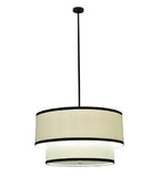 36"W Cilindro Cream 2 Tier Textrene Contemporary Pendant