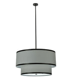 36"W Cilindro Cream 2 Tier Textrene Contemporary Pendant