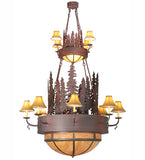 54"W Walden Pine 2 Tier Lodge Chandelier